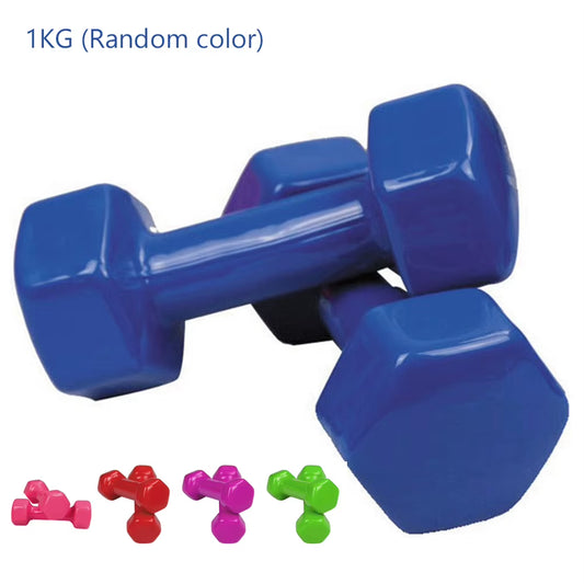Light Hex Dumbbells in blue color, 1KG, ideal for home workouts and strength training.