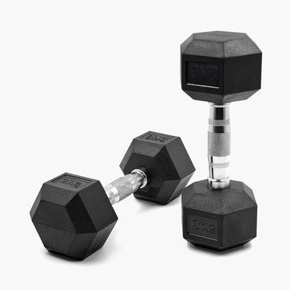 Pair of Hex Dumbbells for weightlifting and arm exercises